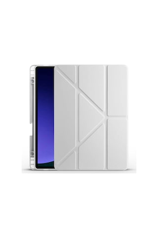 Samsung Galaxy Uyumlu Tab S9 Fe X510 X516 Kılıf Kalem Bölmeli Trifolding Case