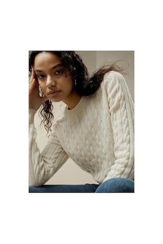 Youknitwear You Rio Bisiklet Yaka Kadın Kazak Beyaz