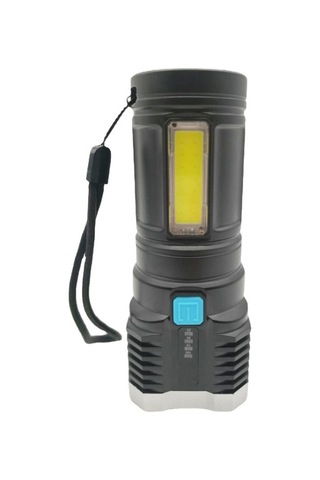 Sones S03 4 X Smd 3030 + Cob Güçlü Işık Usb Şarj Edilebilir Led El Feneri Siyah