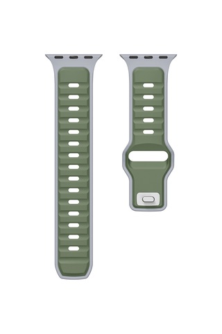 Amazfit Pace Svl Krd-135 22mm Silikon Kordon Strap Kayış - Açık Yeşil-gri