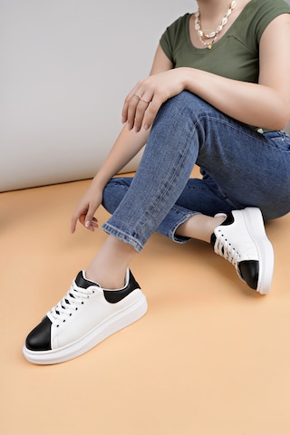 Luis A Costa Lc109 Beyaz Siyah Cilt Beyaz Taban Kadın Sneaker Renkli