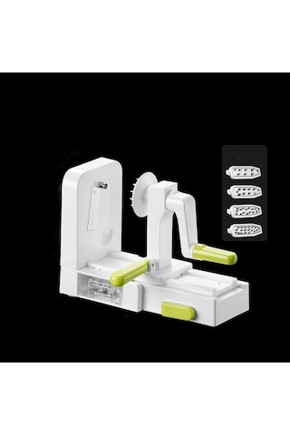 Trendooze Cbtx Rende Sebze Patates Spiral Dilimleme Kasırga Meyve Sebze Spiral Makinesi, Renk: Beyaz Yh Beyaz