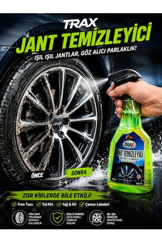 Trax Jant Temizleyici Tüm Jantlar İçin Ekstra Parlaklık Etkili Temizlik 500 Ml