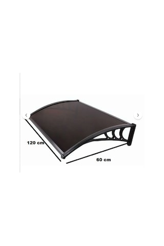 Kapı Üstü Pratik Sundurma 120 X 60 Cm Siyah Ayak-bronz Levha Bronz