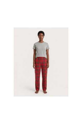 Aura Collections Kadın Pamuklu Lastikli Bel Pijama Altı Soft Örme Mevsimlik Ev Pantolonu Rahat Siyah