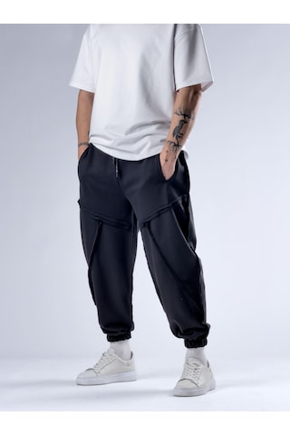 Cocopelli Dikiş Detaylı Siyah Erkek Jogger Pantolon Coc2772 Siyah
