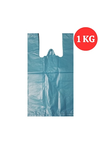 Kalın Mavi Poşet Büyük Boy 1 Kg Hışır Atlet Poşet