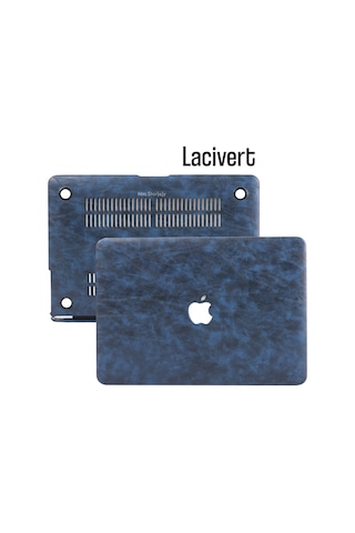 Macbook Air Kılıf 13 İnç Deri Leat01 Eski Usb'li Model 2010-2017 A1369 A1466 İle Uyumlu Lacivert