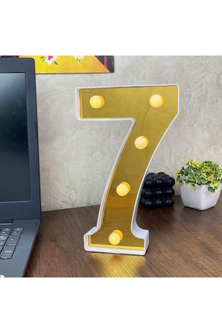 Dekoratif Led Işıklı 3D 7 Rakamı Büyük Boy Organizasyon Doğum Günü Kutlama