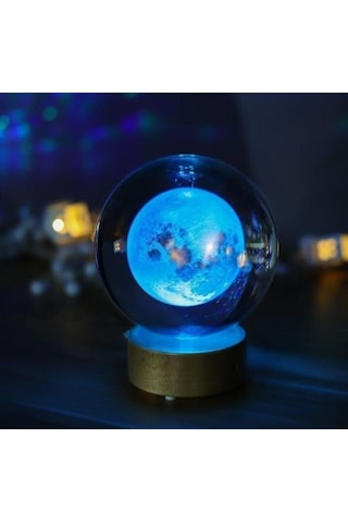 Ay Cam Küre Işıklı - Renk Değiştiren , Rengarenk