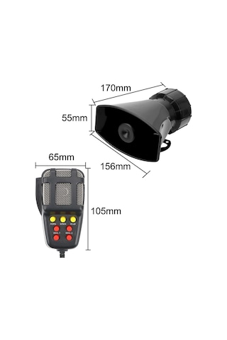 7 Sesli 100w Siren Mikrofonlu
