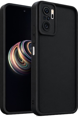 Mi Redmi Note 10 - Redmi Note 10s- Redmi Note 11 Se Uyumlu Kamera Çıkıntılı Mat Silikon Telefon Kılıfı Siyah