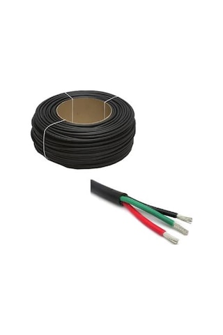 3X2,5Mm Marin Tesisat Kablosu Siyah Yuvarlak - Kalaylı Kablo Siyah