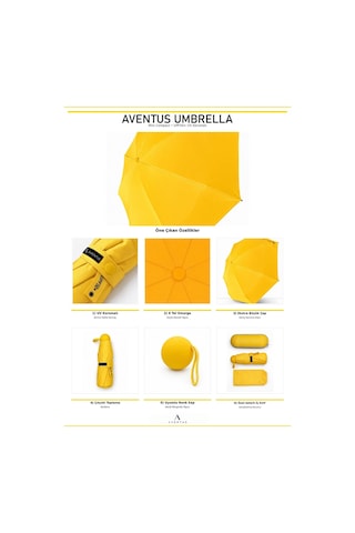 Aventus Kapsül Şemsiye - Uv Korumalı Güneş Şemsiyesi Sarı