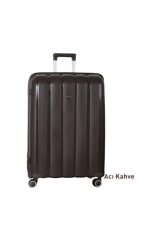 Mçs 3lü Set Kırılmaz Silikon Valiz Bavul V305 Acı Kahve Kahverengi