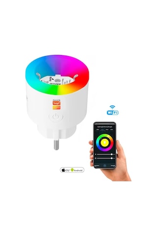 Fulltech Smart Plug FSM-2 2.4 G Wi-Fi RGB Işıklı Akım Korumalı Akıllı Priz