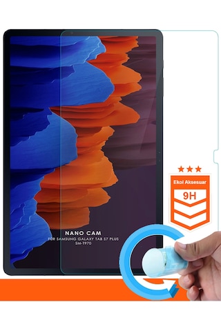 Samsung Uyumlu Tab S7 Plus Sm-T970 Nano Kırılmaz Cam Ekran Koruyucu