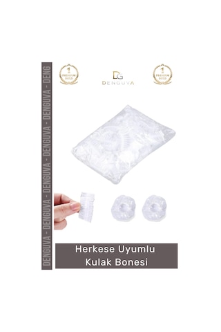 Dayanıklı Su Geçirmez Şeffaf Koruyucu Kulak Bonesi Hafif Esnek Herkese Uygun 100 Adet