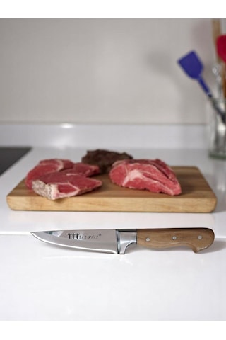 Lazreis Kurban Bıçağı No1, El Yapımı Paslanmaz Çelik Bıçak 14cm Ahşap