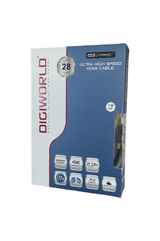Dıgıworld 4k Hdmı Kablo 1.8 Metre 28 Awg 2.0 Versiyon