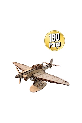 Ju 87 Savaş Uçağı Maketi - Kendin Yap Dıy Dekoratif Kit - 3d Puzzle