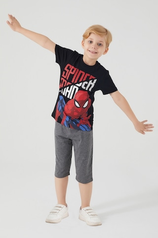 Spiderman The Heroic Man Siyah Erkek Çocuk Kapri Takım Siyah