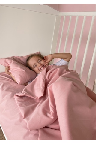 Joyous Mom Kids Akfil Bebek Nevresim Takımı Lastikli Çarşaf Dahil Takım Pembe