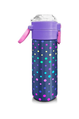 Coral High Kids Lacivert Puantiyeli Desenli Pipetli Ve Direkt İçim Çelik Termos 500 Ml 31872 Lacivert