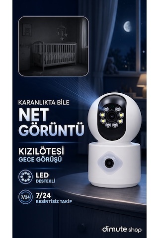 Int-cmr41 2mp Çift Lens Bebek Kamerası 2 Yönlü Ses, Mobil Uygulama Destekli Güvenlik Kamerası