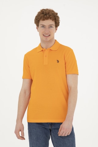 U.S. Polo Assn. Erkek Slim Fit Polo Yaka Turuncu Basic Tişört 50279573-VR051