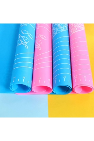Orret Home 40x50 Cm Silikon Ölçekli Kullanımı Kolay Hamur Açma Matı Ekmek Mantı Makarna Hamuru Yoğur Sku: Smg8690010531223 Ahşap
