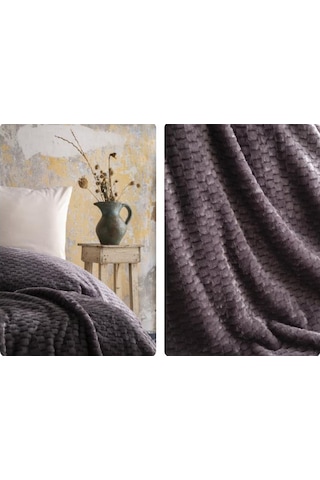 Ap Jakarlı Çift Kişilik Antrasit Trusty Battaniye 200 220 Antrasit