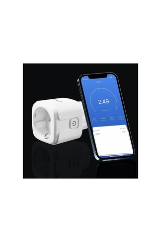 Smart Wifi Soketi, Akıllı Telefon Uygulaması, Alexa Ve Google Asistanı İle Uyumlu, Enerji İzleme, 16 A, 3680 W, Beyaz
