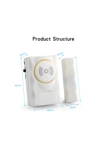 Neevoyu Ws-01 Model Ev Ofis Dükkan Kablosuz Pencere Kapı Alarm Sensörü 90db Sesli Giriş Koruma Cihazı