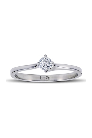 Lova F Renk 0,16 Karat Pırlanta Tektaş Yüzük - 1040055