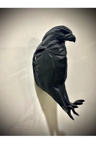 Kartal 3d Baskı Ile Üretilmiş Dekoratif Gece Lambası/aplik Siyah