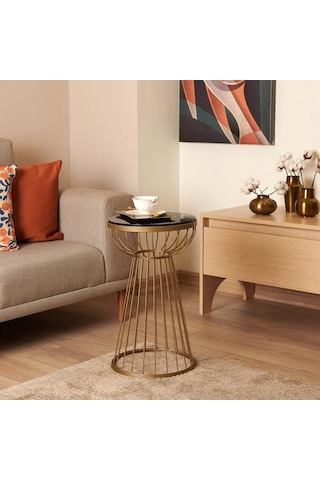 Begüsa Mantar Yan Sehpa - Antik / Siyah Antik / Siyah