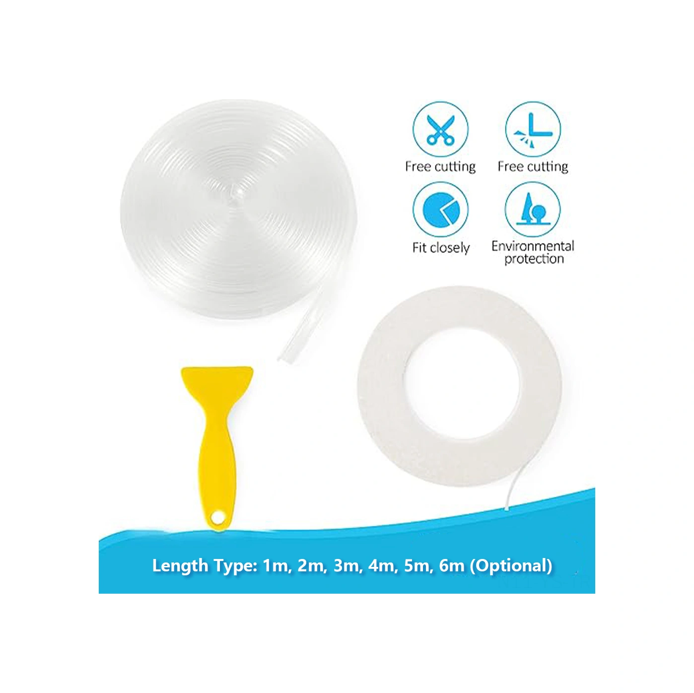 Yunboo Ev Çocukları İçin Şeffaf Darbe Emici Kenar Koruması - 10mm 2m, Otomatik Yapışkan, Masa-duvar-kapı Uygulanabilir, Pvc Malzeme, Güvenli Ve Dayanıklı Şeffaf