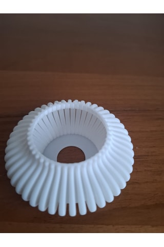 İkili Elmas Çizgili Tealight Mumluk Beyaz