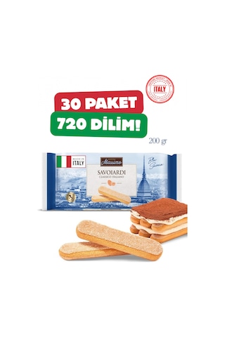 Chacha Home Savoiardi Orijinal İtalyan Kedi Dili Bisküvi Tiramisu Ve Pasta Bisküvisi 30 Paket