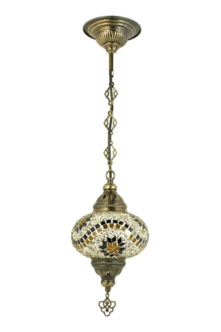 Osmanlı Mozaik Askılı Lamba Tekli Osmanlı Tarzı Avize Renkli