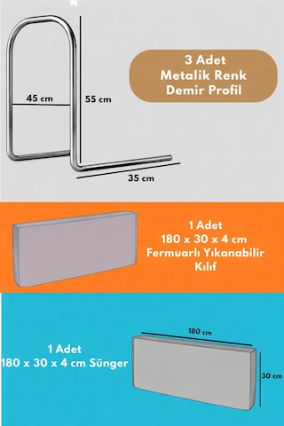 Miralay Yeni Nesil Yatak Bariyeri 180 CM Gri