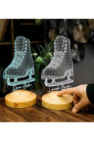 Buz Pateni 3d Led Lamba Artistik Buz Pateni Sporcusuna Özel Hediye, Buz Pateni Sporcu Ve Antrenör Hediyesi Edea, Jackson