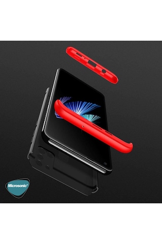 Microsonic Samsung Uyumlu Galaxy M51 Kilif Double Dip 360 Siyah Kirmizi 465254721