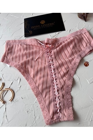 Lola Transparan Arkası Bağlama Detaylı Pamuklu Fantezi/günlük Kul Pembe