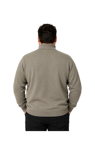 Battalmoda Erkek Büyük Beden Vizon Tam Balıkçı Pamuklu Kazak 3xl-4xl-5xl-6xl