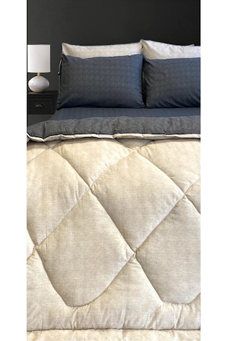 Alla Turca Lux Uyku Seti-tek Kişilik-lastikli Çarşaflı 2yastık Kılıflı-özel Çantada Antrasit/krem