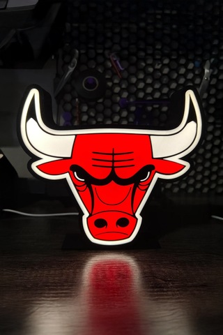 Chicago Bulls Dekoratif Aydınlatma Led Gece Lambası Çok Renkli