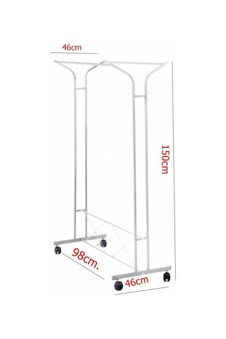 Retohome V Konfeksiyon Ayaklı Tekerlekli Askı Siyah Metal