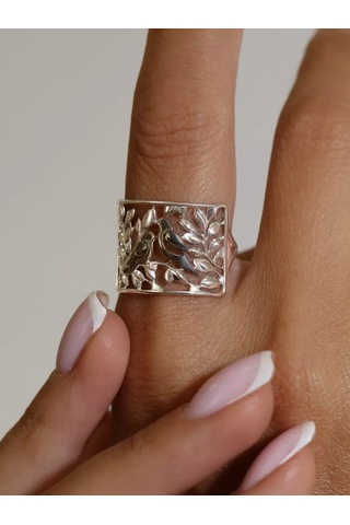 Serebro Rossii Kadın Yüzüğü Kuş 925 Gümüş 11788382 Gri